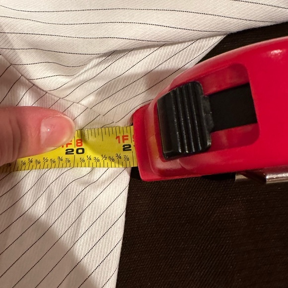 Farinaz Taghavi Mother Pearl Hidden Button Down Collared Extra Long Cuffs Sz 14 - Picture 12 of 16